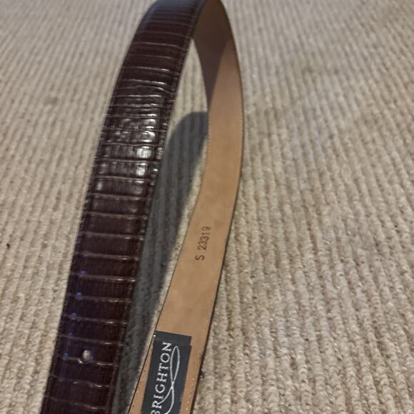 VTG Brighton Women's Belt Brass Buckle Leather Small - Picture 8 of 9